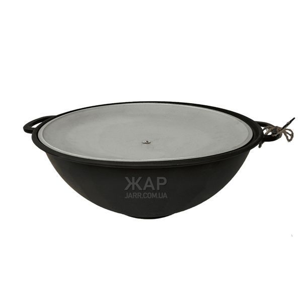 Казан чугунный узбекский 15 л WOK "Maysternya" с алюминиевой крышкой V15C2 фото