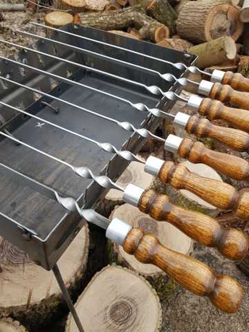 Шампура с деревянной ручкой с кольцами 550*12*3 уп 10шт