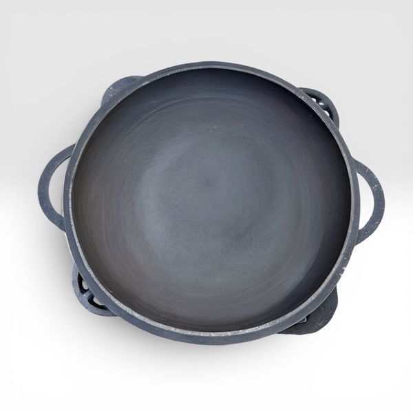 Казан чавунний узбецький 12 л WOK Davr Metall з кришкою-сковородою DM12-2 фото