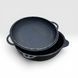 Казан чавунний узбецький 12 л WOK Davr Metall з кришкою-сковородою DM12-2 фото 2
