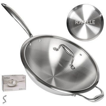 Сковорода WOK &Oslash; 28см RAVELLE со стеклянной крышкой R38373 фото