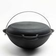 Казан чавунний Азіатський 12 л WOK з чавунною кришкою-сковородою ТМ SYTON (плоске дно)